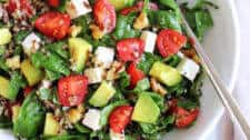 Quinoa Salad with Avocado, Cherry Tomatoes and Feta