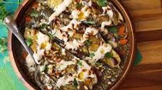 Roasted Eggplant With Tahini, Pine Nuts, and Lentils