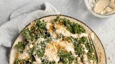 Roasted Garlic Kale Caesar Salad