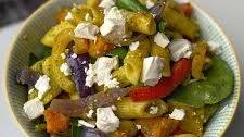 Roasted vegetable and pesto pasta salad