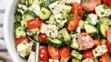 Simple Tomato Feta Cucumber Salad