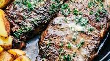 Skillet Garlic Butter Herb Steak and Potatoes