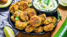 Southwestern Zucchini and Corn Bites with Avocado Ranch