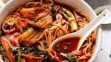 Spicy Korean Noodle Soup (quick & healthy)
