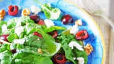 Spinach Salad with Cherries, Goat Cheese and Walnuts