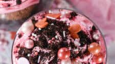 Valentine's Day Parfait with Chocolate and Cherries
