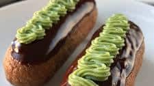 Vegan Matcha and Chocolate Eclairs