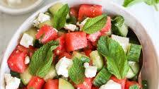 Watermelon Cucumber Salad with Honey Lime Dressing