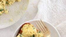 10 Minute Light and Fluffy Scrambled Eggs with Cottage Cheese