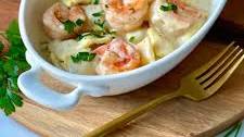 15-Minute Cheese Ravioli with Shrimps and a Butter Garlic Sauce