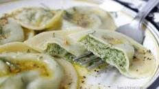 3 Cheese Spinach Ravioli and Sage Butter Sauce