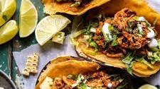 30 Minute Crispy Cheese Chicken Tinga Tacos with Pineapple Salsa