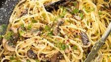 30 minute Creamy Mushroom Carbonara