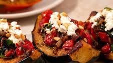 Acorn Squash Stuffed with Tomatoes, Spinach and Goat Cheese