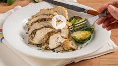 Air-Fry Herb-Crusted Chicken with Brussels Sprouts