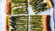 Asparagus Puff Pastry Tart with Whipped Goat Cheese
