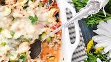 Aunt Bee's Cheesy Turkey, Tomato and Zucchini Casserole