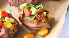 Avocado Salsa Stuffed Sweet Potatoes