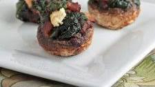 Bacon, Spinach & Feta Stuffed Mushrooms (Low Carb & Gluten Free)