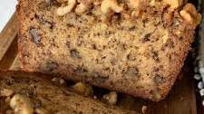 Banana Nut Bread with Sour Cream and Streusel Topping
