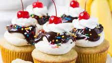 Banana Split Cupcakes