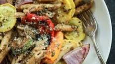 Basil Pesto Pasta with Roasted Vegetables