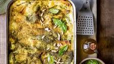 Basil pesto and ricotta lasagna