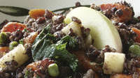 Beef, Black Rice, and Apple Medley