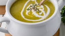 Blended Spinach Cauliflower Soup with Lemon and Herbs