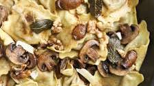 Brown Butter Mushroom Ravioli with Walnuts and Sage