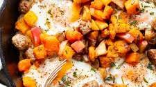 Butternut, Apple, and Chicken Sausage Hash {Paleo, Whole30}