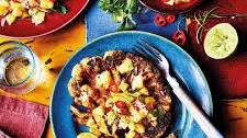 Cajun cauliflower steaks with pineapple salsa