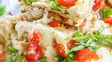 Caprese Chicken Ravioli Bake