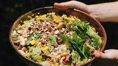Cauliflower, pickles and rice salad with creamy herb sauce recipe
