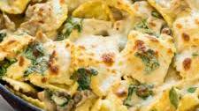 Chicken Alfredo Ravioli Skillet