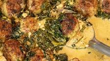 Chicken Meatballs in a Spinach & Feta Cream Sauce