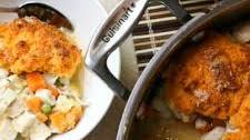 Chicken Pot Pie with Sweet Potato Biscuits