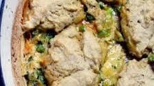 Chicken Pot Pie (with a whole wheat biscuit crust)