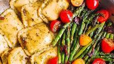 Chicken Ravioli with Basil Pesto and Veggies