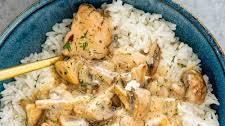 Chicken and Mushrooms in Creamy Dill Sauce