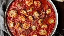 Chicken meatballs in thick tomato sauce