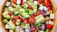 Chickpea Feta and Avocado Salad