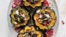 Cranberry and Goat Cheese Stuffed Acorn Squash