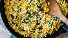 Creamy Corn and Spinach Orzo