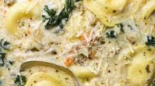 Creamy Sausage, Kale, & Ravioli Soup