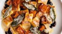 Crisp gnocchi and roast pumpkin in brown butter