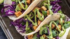 Crispy Tofu Tacos with Avocado Lime Crema