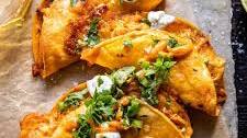 Crockpot Crispy Buffalo Chicken Tacos with Jalapeño Ranch