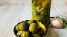 Curing And Pickling Unripe Green Plums like Olives