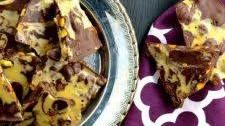 Dark chocolate bark with pistachios and tahini